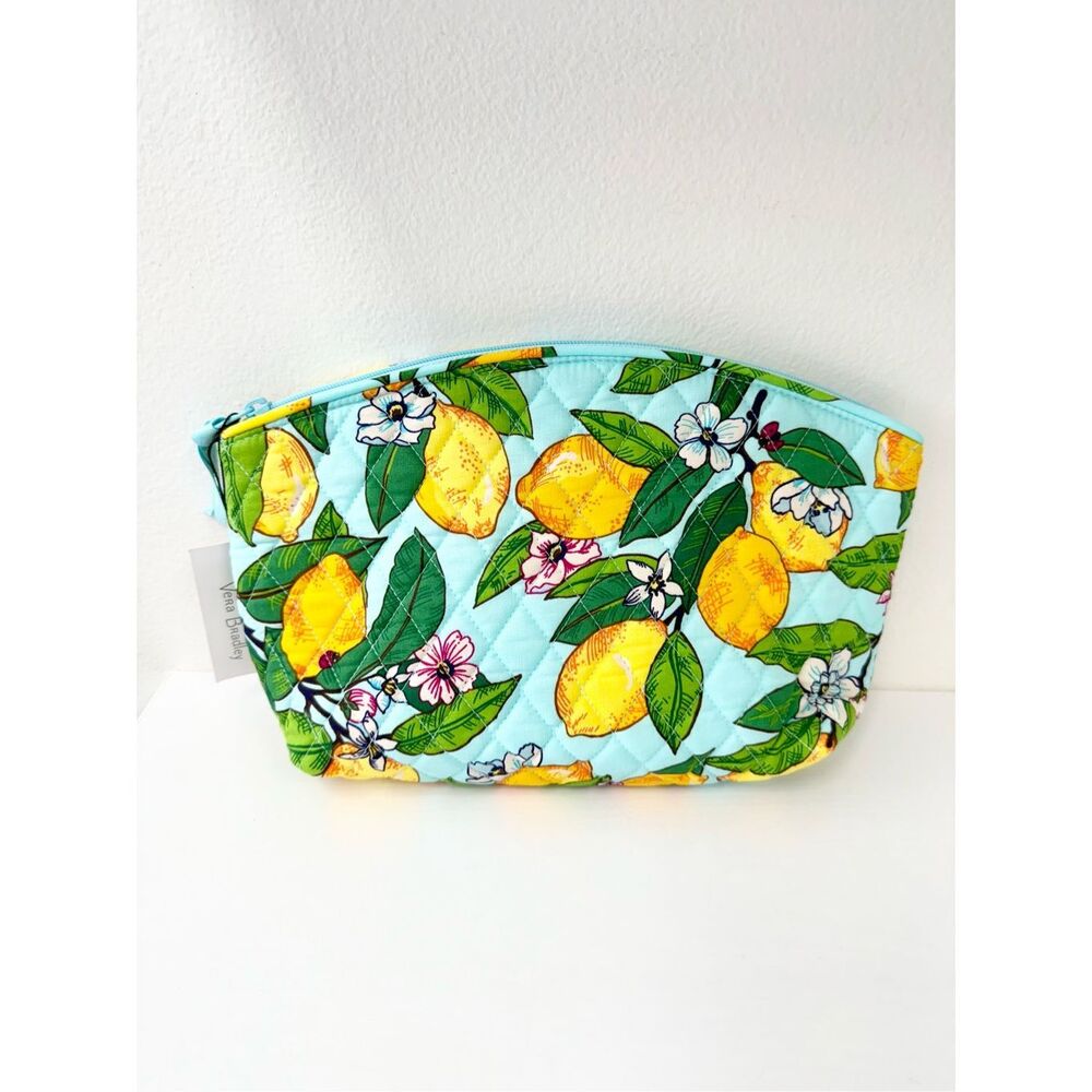Vera Bradley Grand Travel Cosmetic Bag Lemon Grove NWT